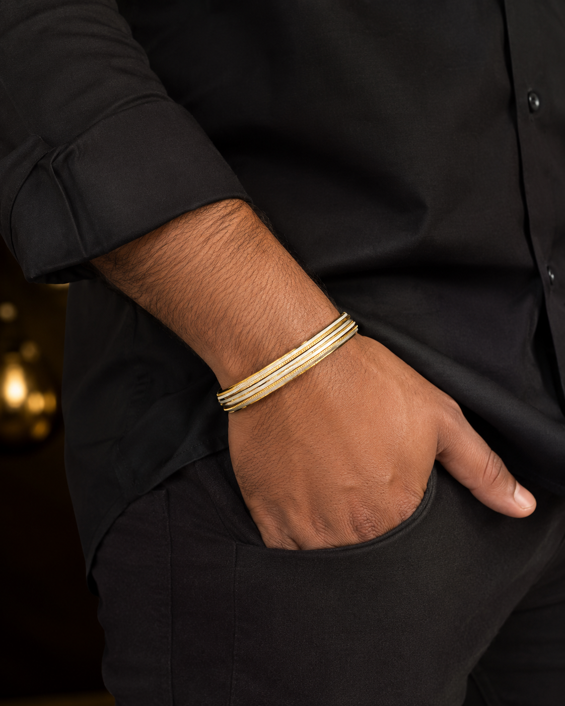 Royal Men’s Two-Tone Gold Finish Kada 💫