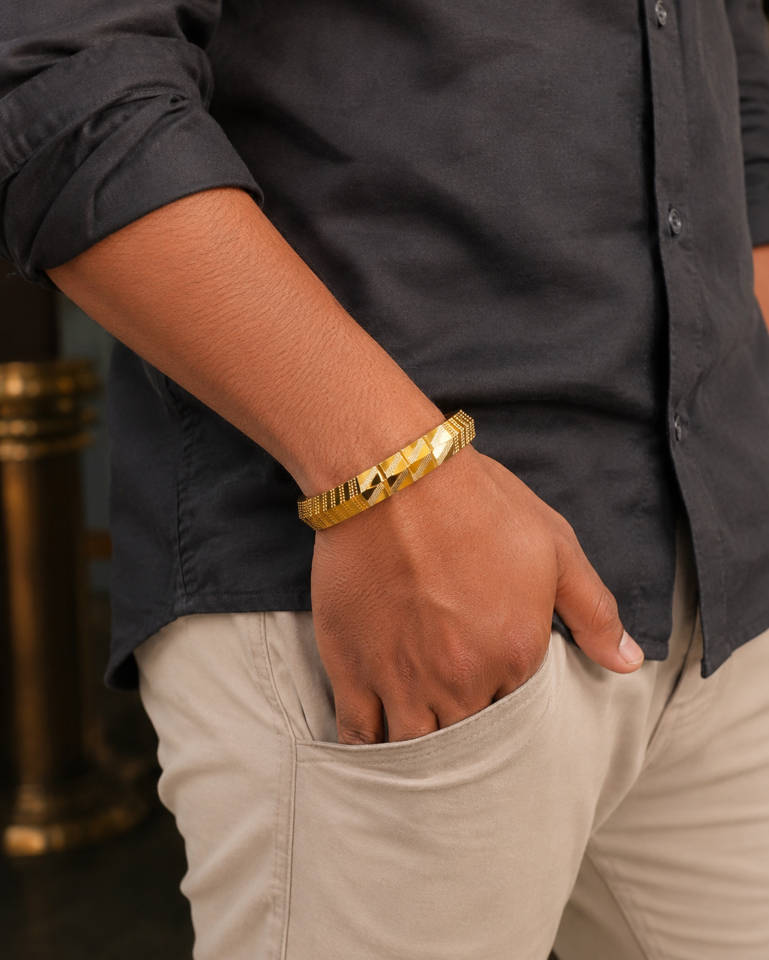 Luxury Men’s Gold Finish Kada✨