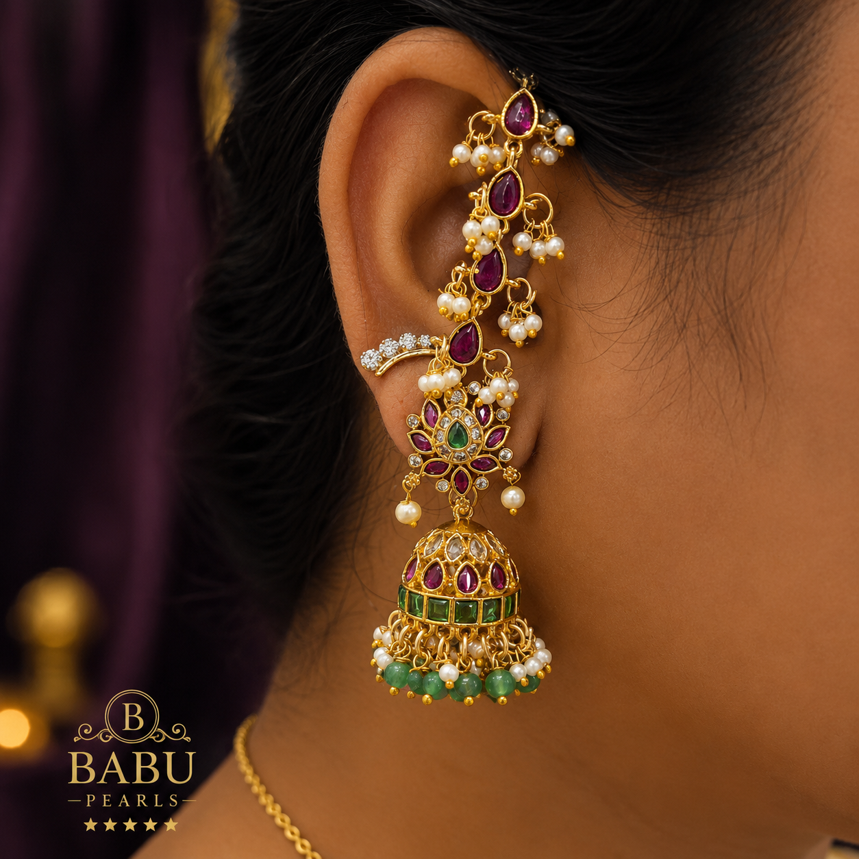 Royal Ruby Jhumka Earrings