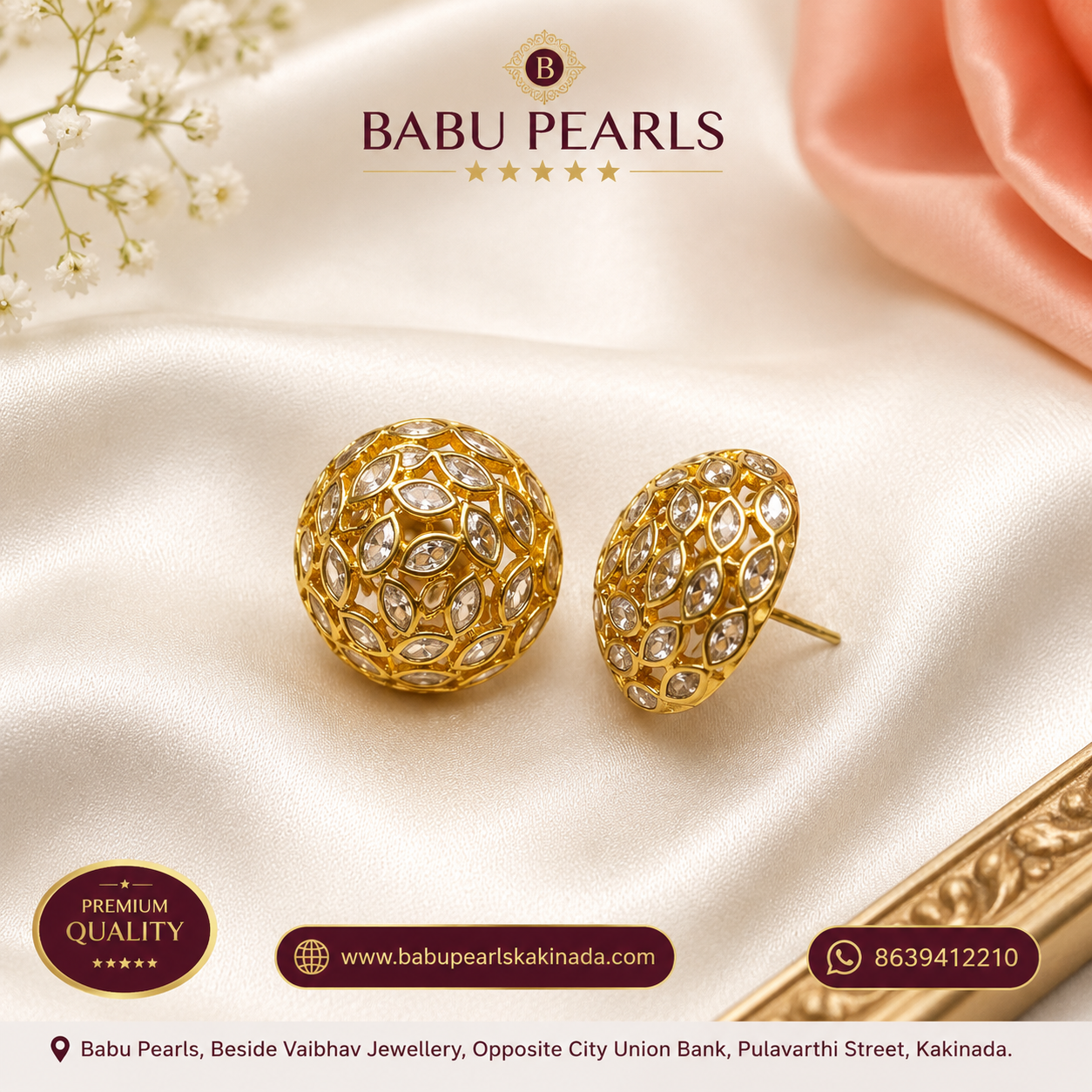 “A Touch of Luxury for Every Occasion.” Earrings.
