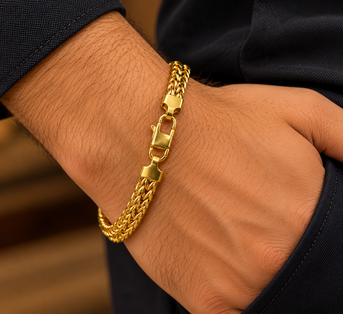 Royal Anti tarnish Men's Gold Bracelet 8.3 inches  😇✨🤩