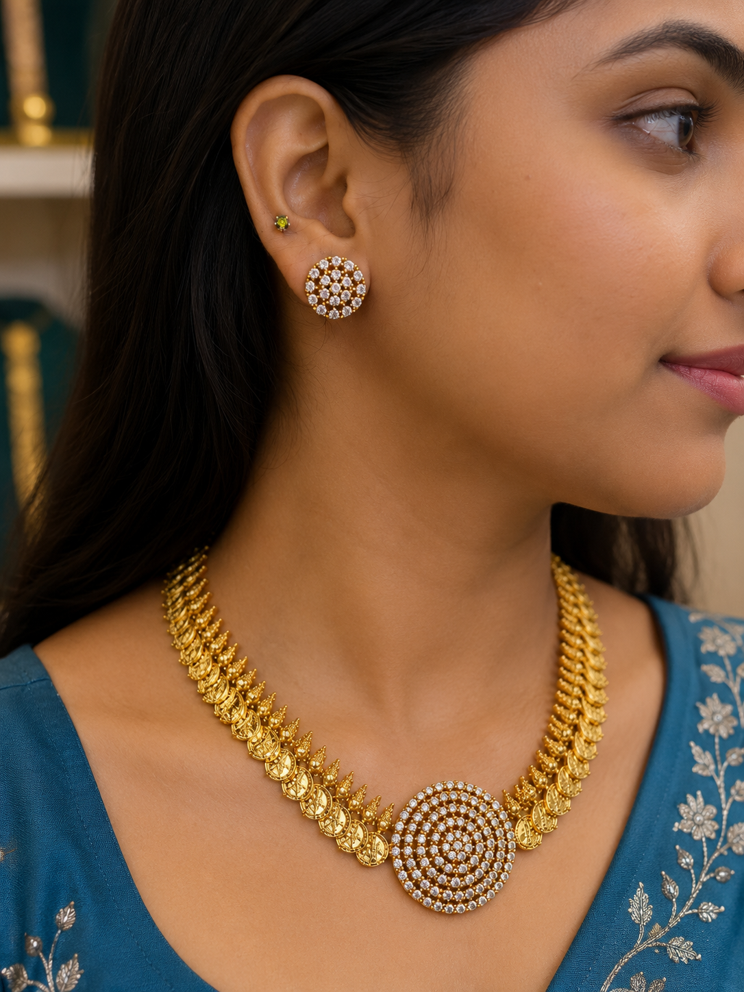 ✨ Every Smile Deserves a Touch of Elegance neck set And ￼earrings