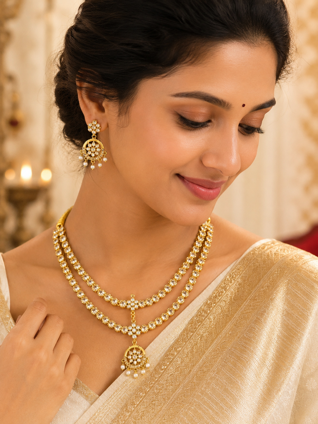 * Radiant Kundan Elegance Necklace Set 🌟⚡️✨