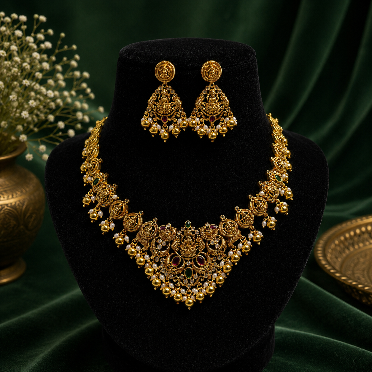Traditional Lakshmi Temple Necklace Set 🥰😇🤗