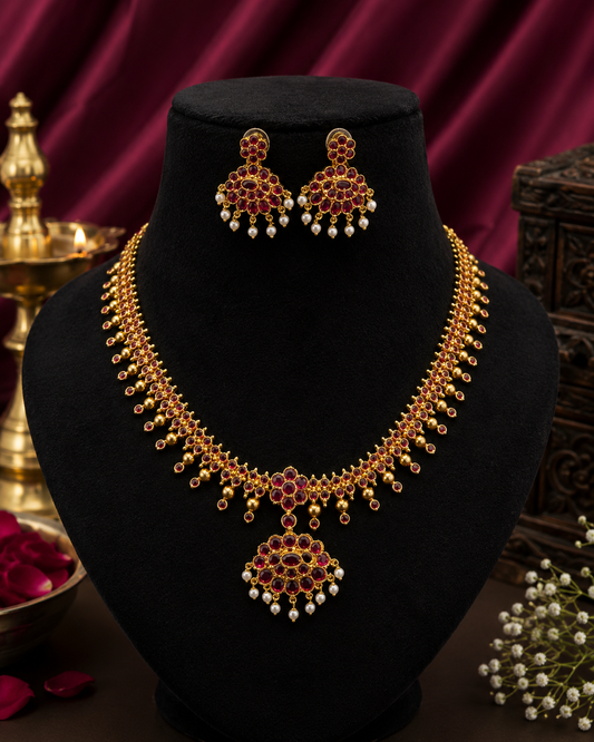 * Elegant Ruby & Emerald Necklace Set 💫💘💝
