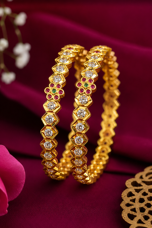🤗💫Grace in Every Detail, Elegance in Every Sparkle.
A Touch of Timeless Beauty for Every Moment. 🥰😍 bangles ✨