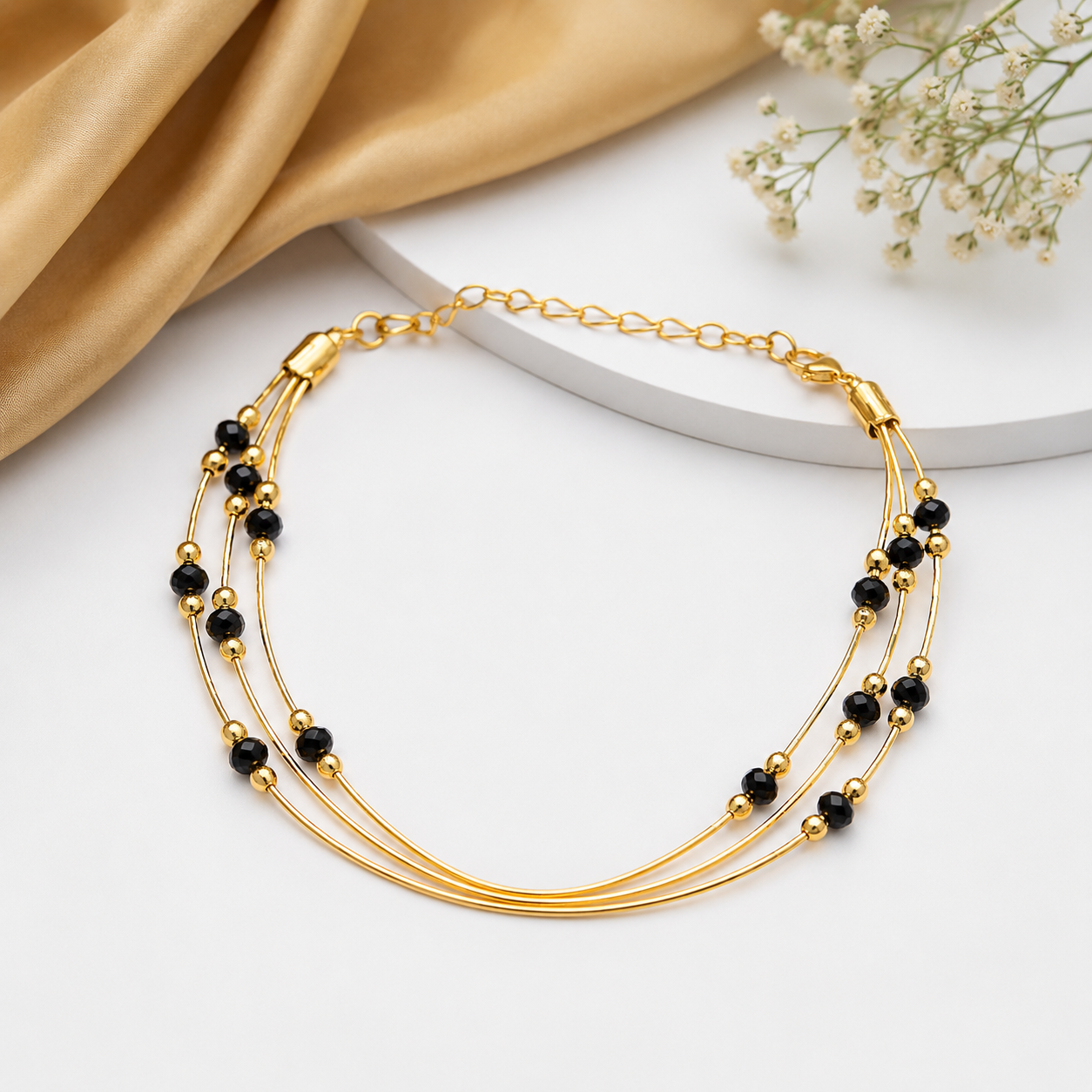 * Timeless Black Beads Elegance ✨
* Grace in Every Layer 🤗✨