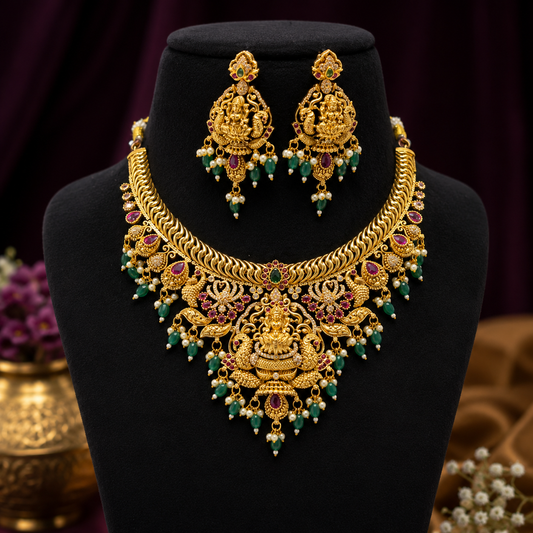 Timeless Temple Jewellery for Every Celebration neck set ✨