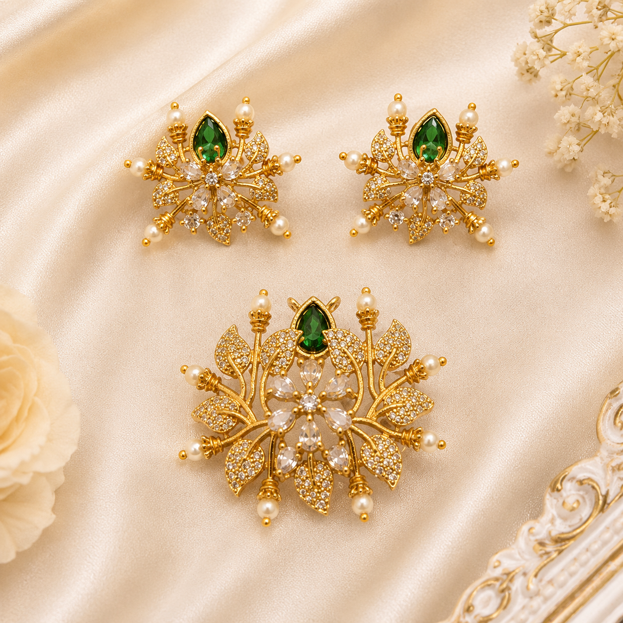 Premium Designer Locket & Earrings Combo