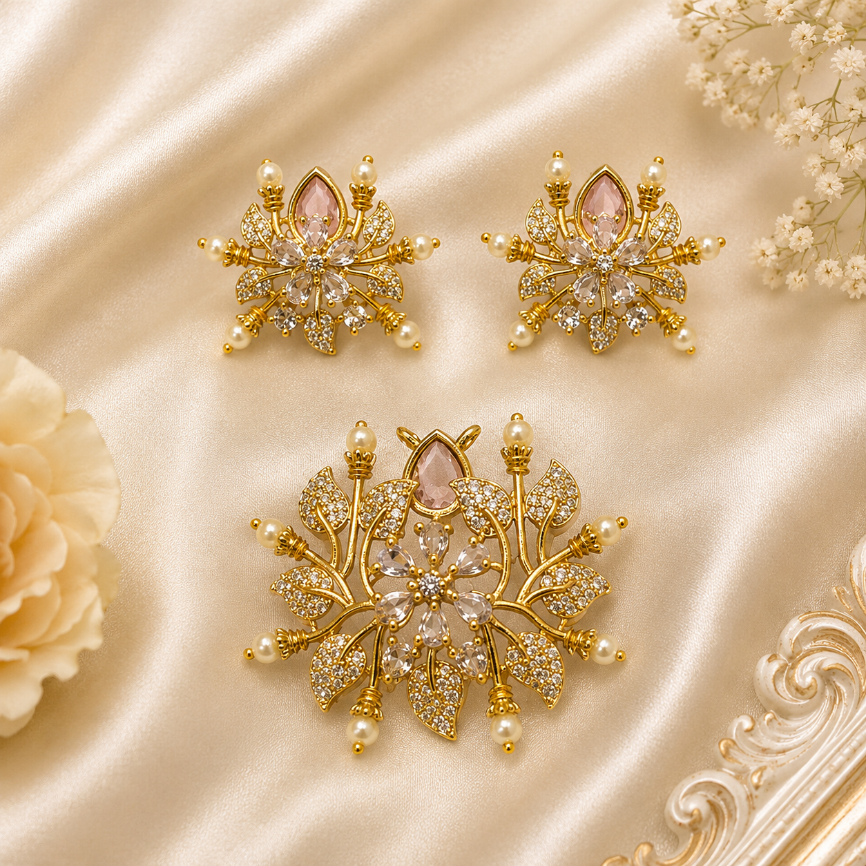Premium Designer Locket & Earrings Combo