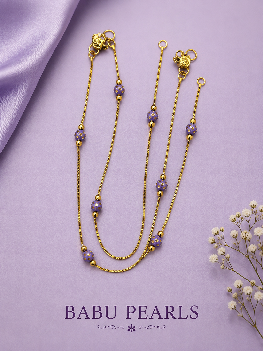 Elegant Lavender Bead Anklet ✨