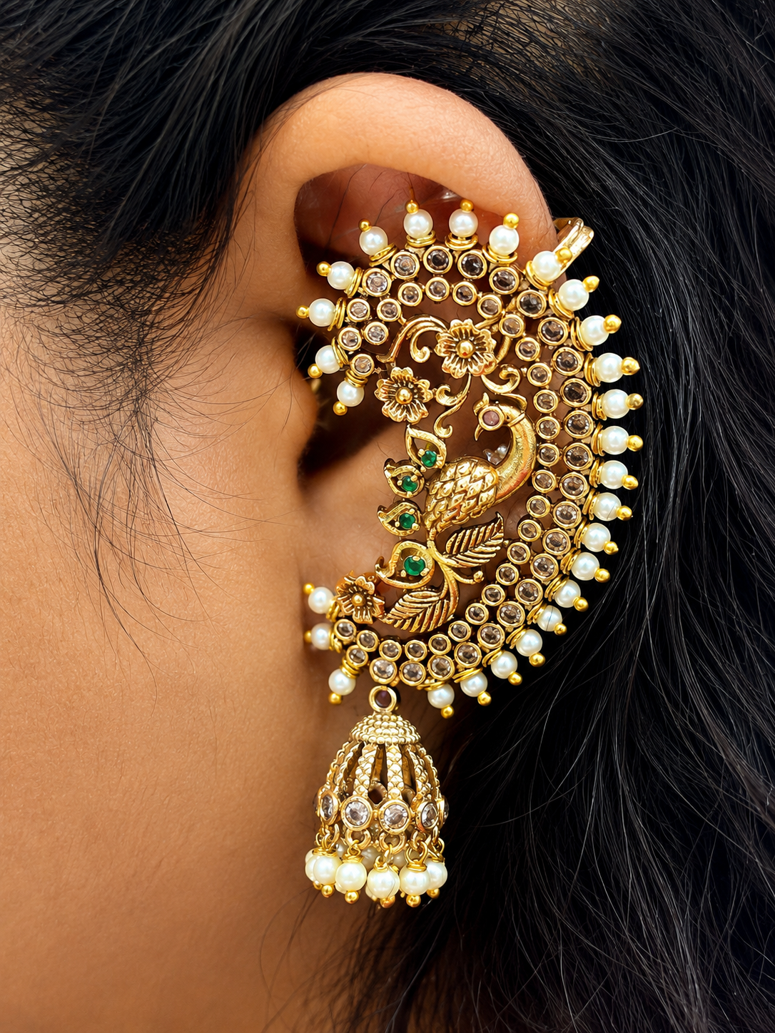 Heritage Peacock Ear Jewellery