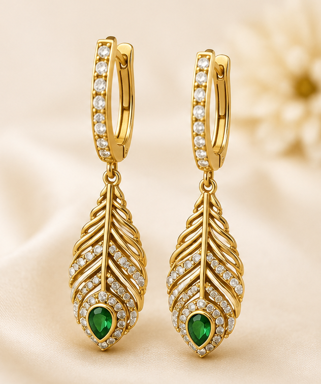 * Elegant Peacock Feather Earrings 💘🌟💓
