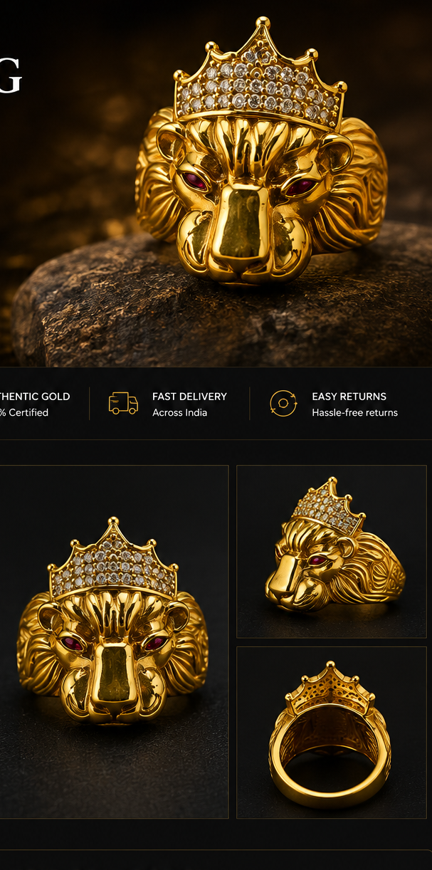 Lion ring stylish men’s