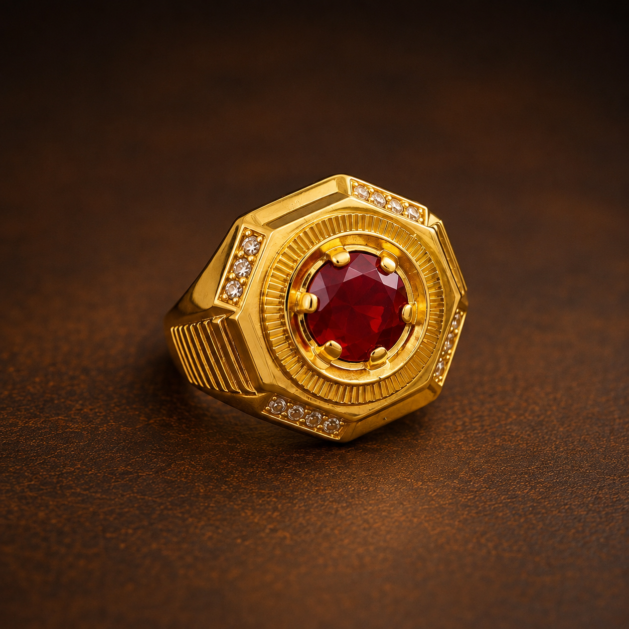 * Royal Red Stone Men’s Ring✨