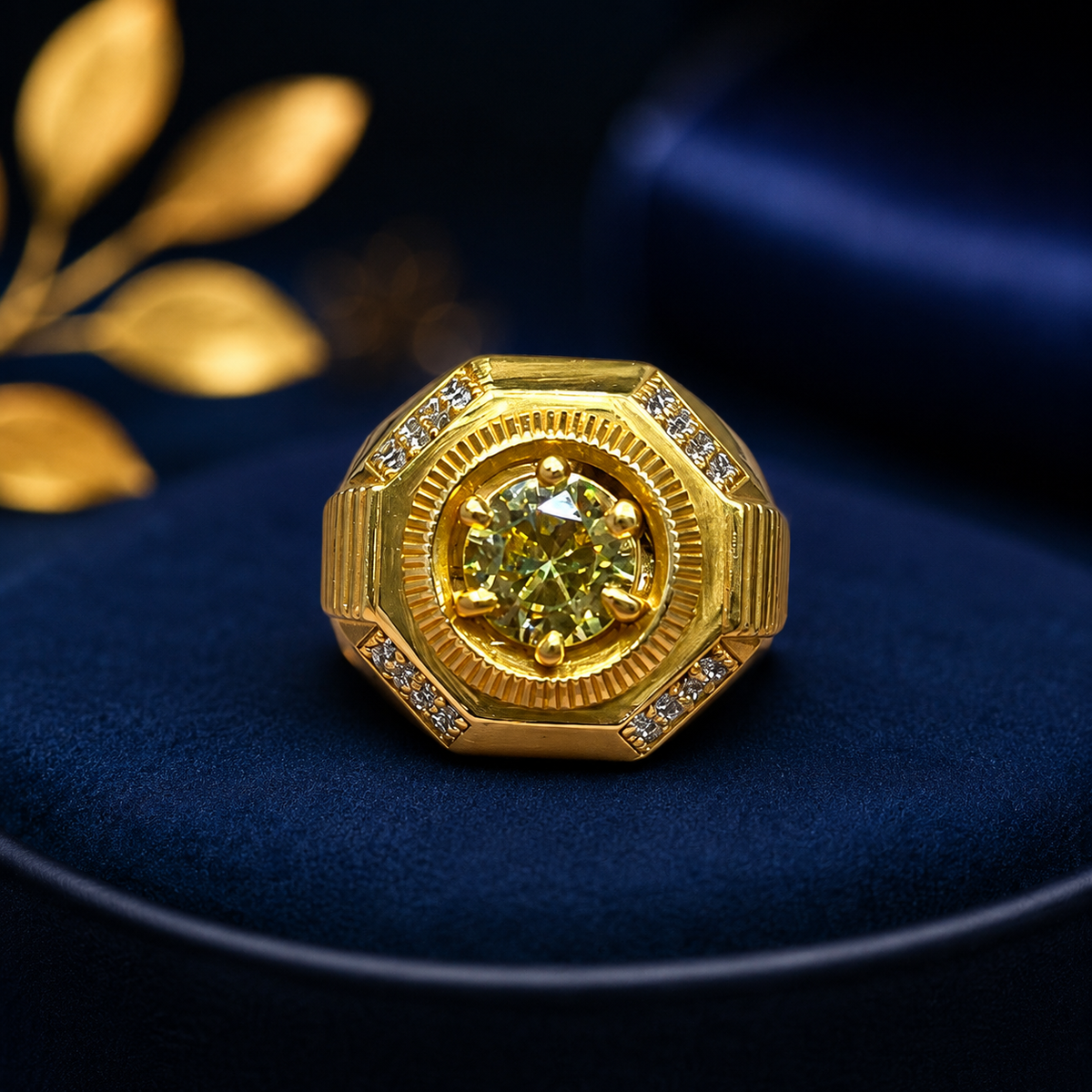 Royal Gold Finish Men’s Designer Ring 👑