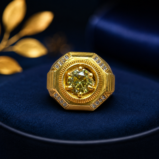 Royal Gold Finish Men’s Designer Ring 👑