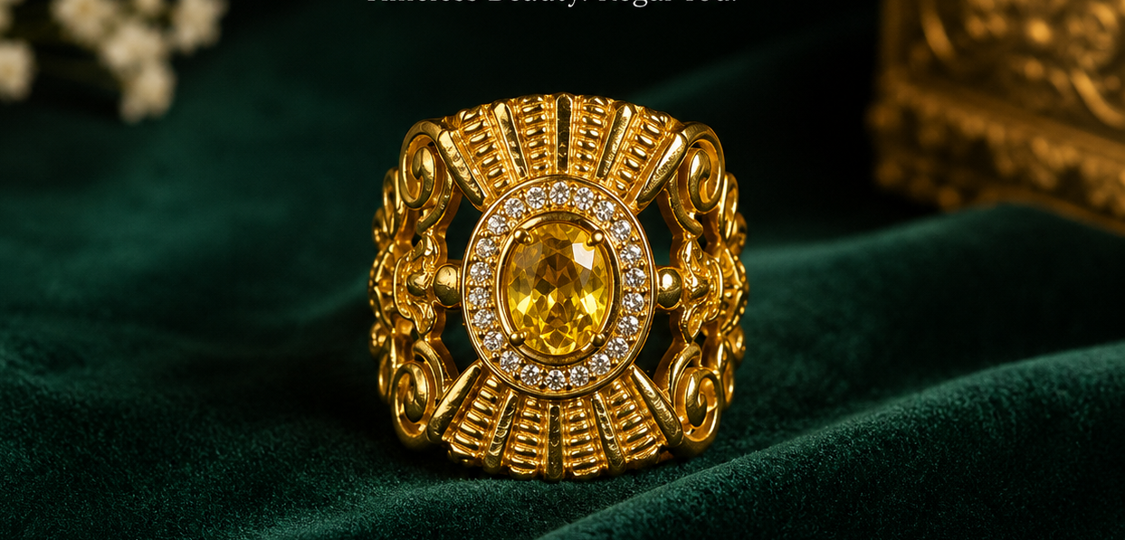 * Elegant Gold Finish Men’s Ring ⚡️💓🌟✨