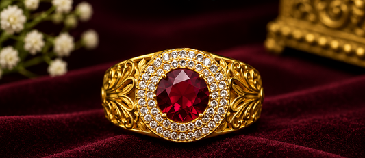 * Luxury Ruby Gemstone Men’s Ring
* Traditional Ruby Gold Designer Ring 💫💓🧿