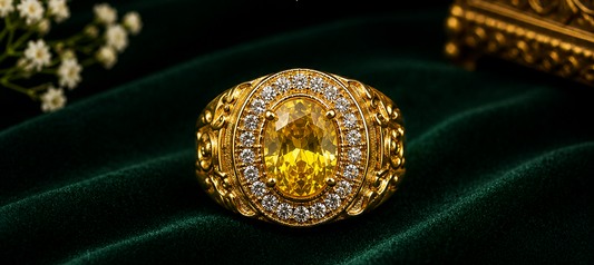 “Royal Golden Citrine Men’s Designer Ring”  💫🫶✨