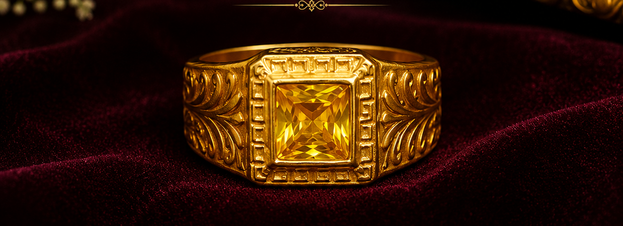 Classic Royal Gold Men’s Ring ⚡️✨