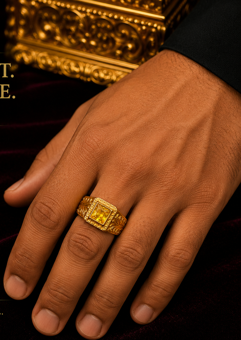 Classic Royal Gold Men’s Ring ⚡️✨