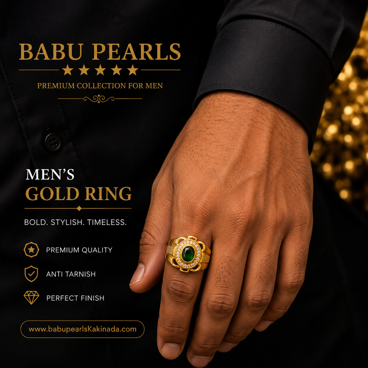 Men’s Luxury Gold Ring – Bold, Stylish & Timeless ✨