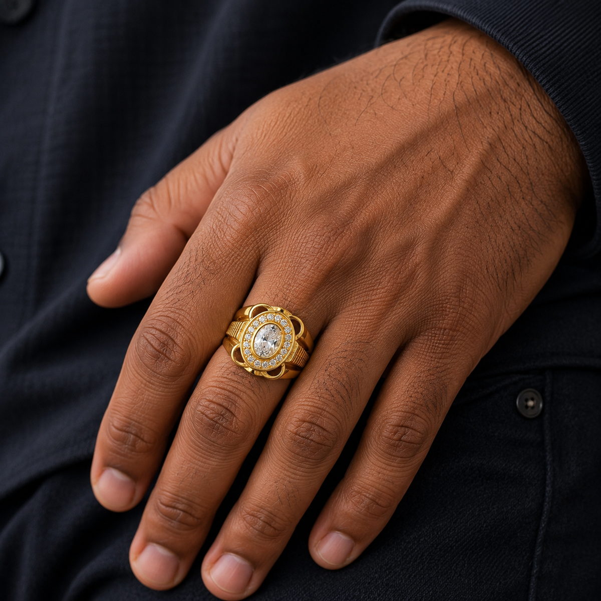 Premium Men’s Gold Ring featuring  🤗💫✨