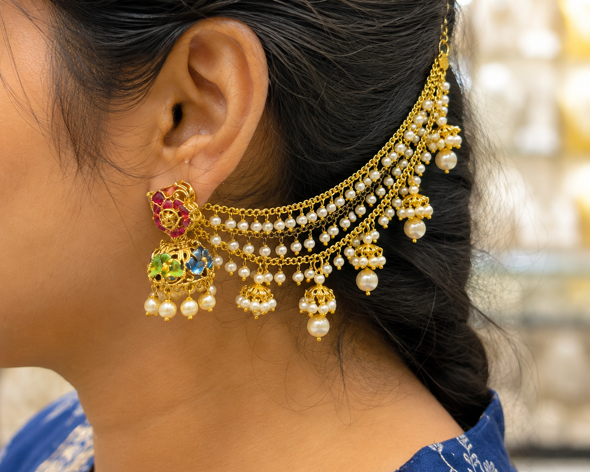 Designer Gold Pearl champasavaralu 😍💓