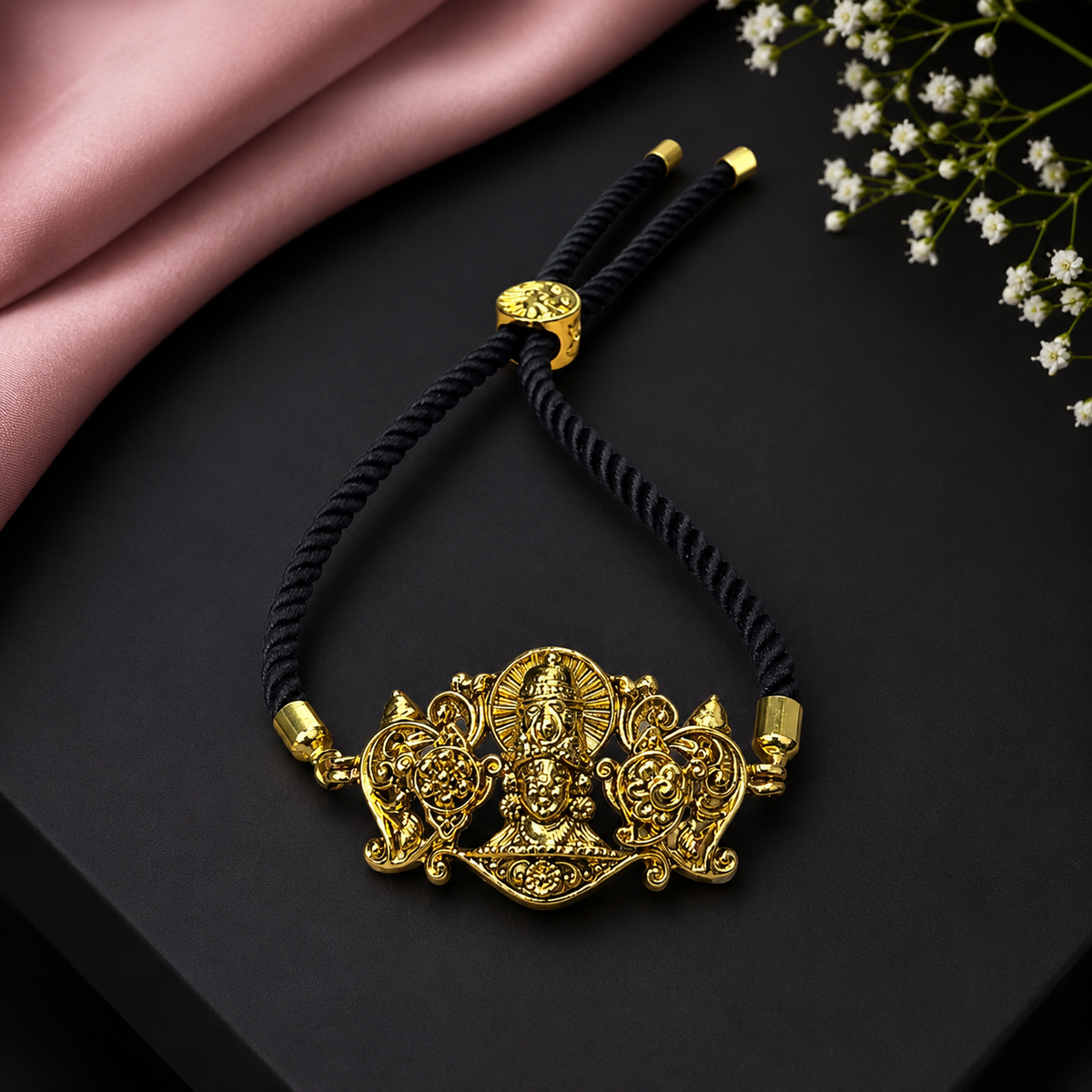 Elegant Lord Venkateswara Black Thread Bracelet for Men ✨💓⚡️
