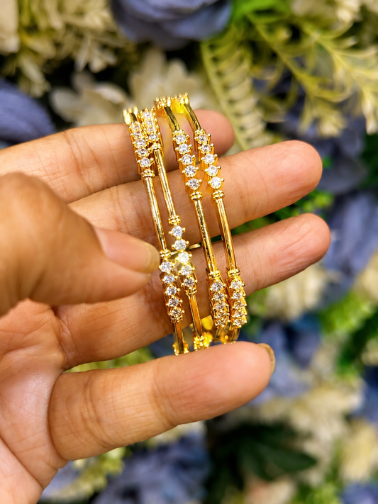 Diamond Stone Gold Bangles – Elegant & Trending ✨