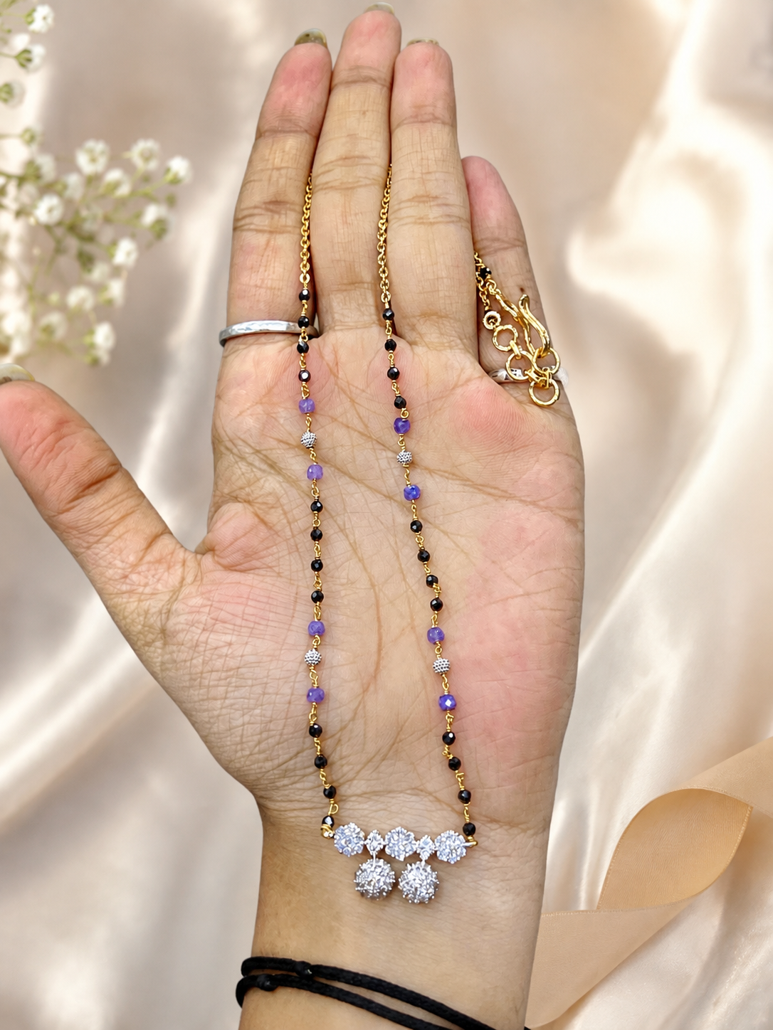 Beautiful diamond casting black beads ⚡️💫🧿