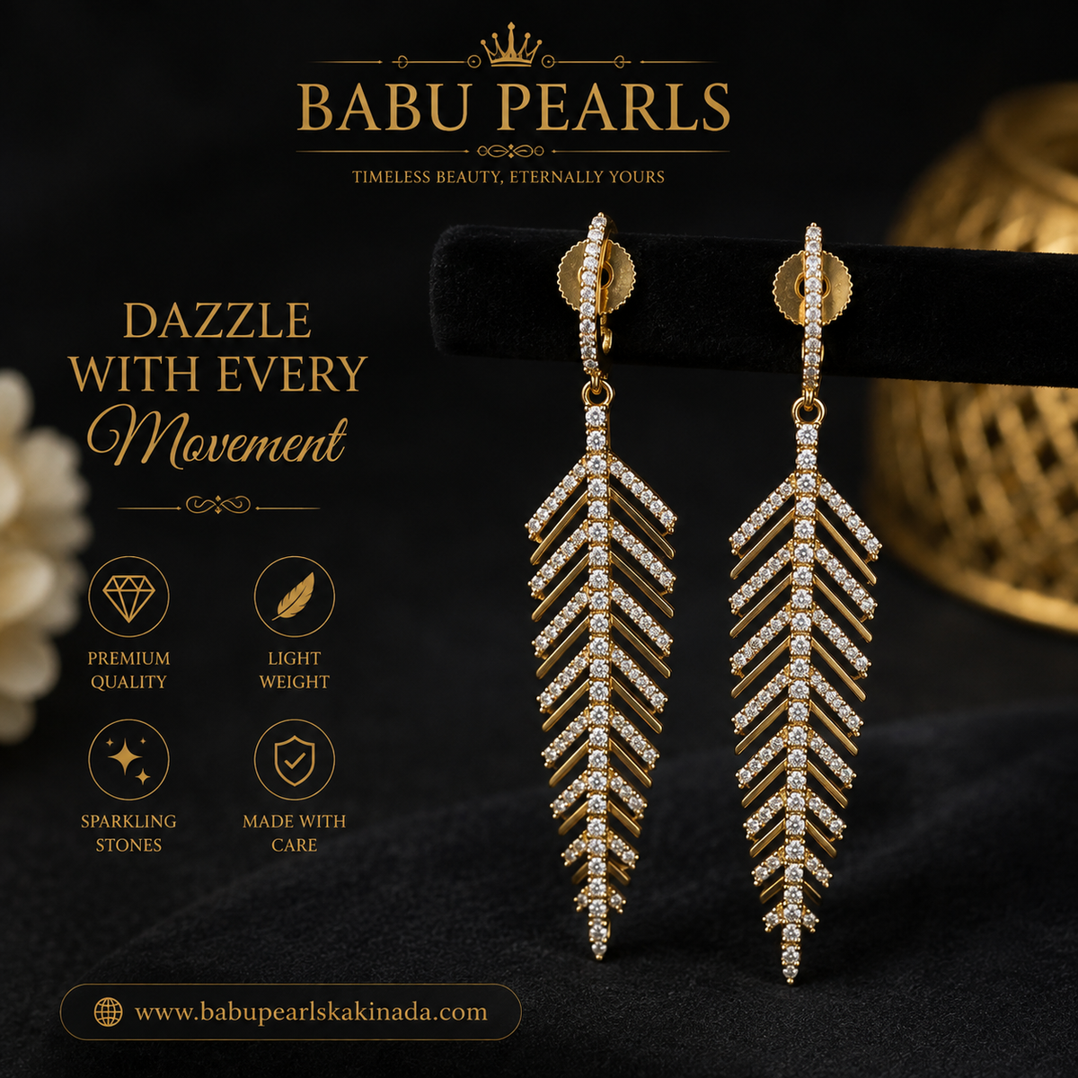 Elegant Feather Drop Earrings 🤩💫