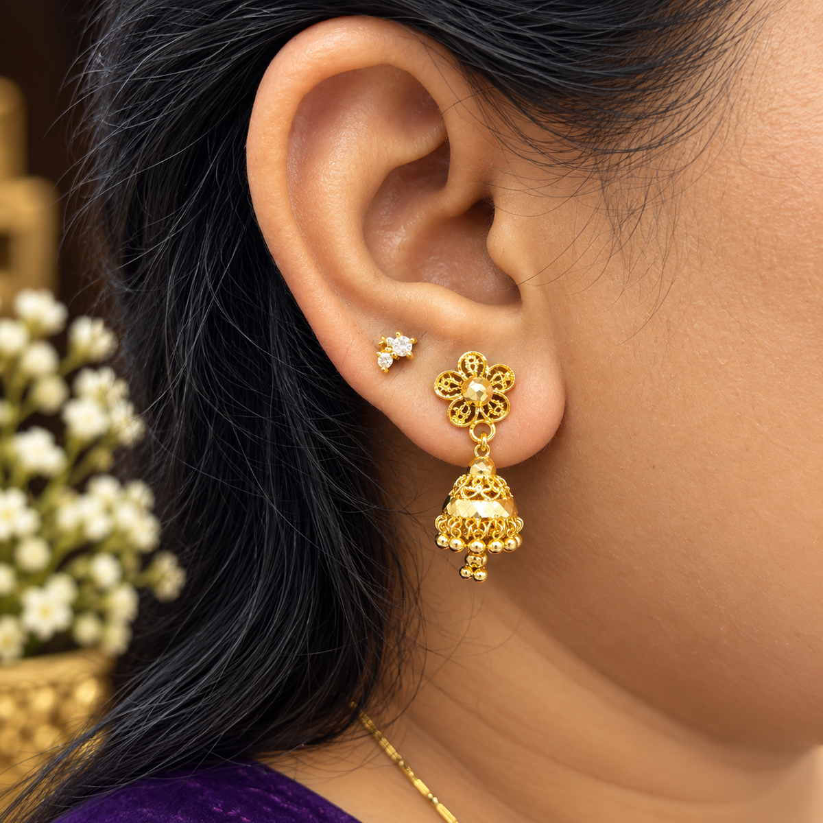 ✨ 5 Metal Designer Jhumka Earrings ✨
