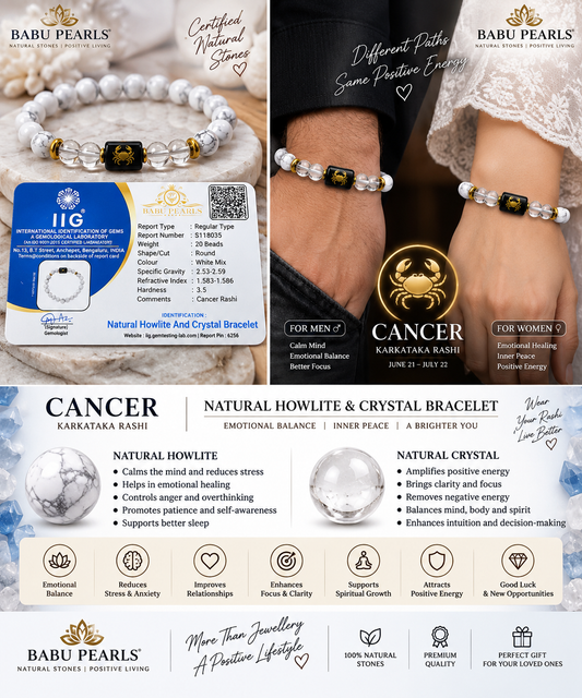 Cancer (Karkataka rasi)how lite nd crystal bracelet