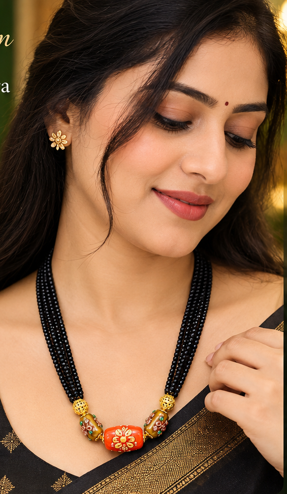 Meena Kari, Black Beads 🥰✨💫