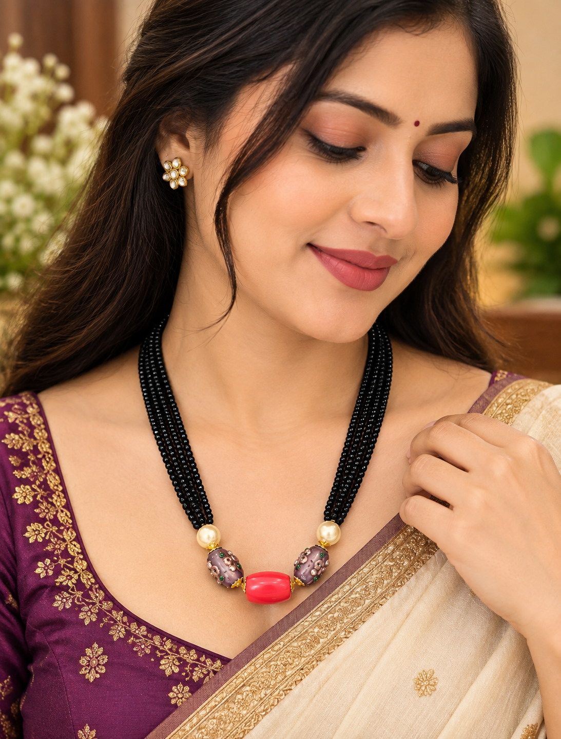 Meena kari ￼ black beads 🌟🤗😍