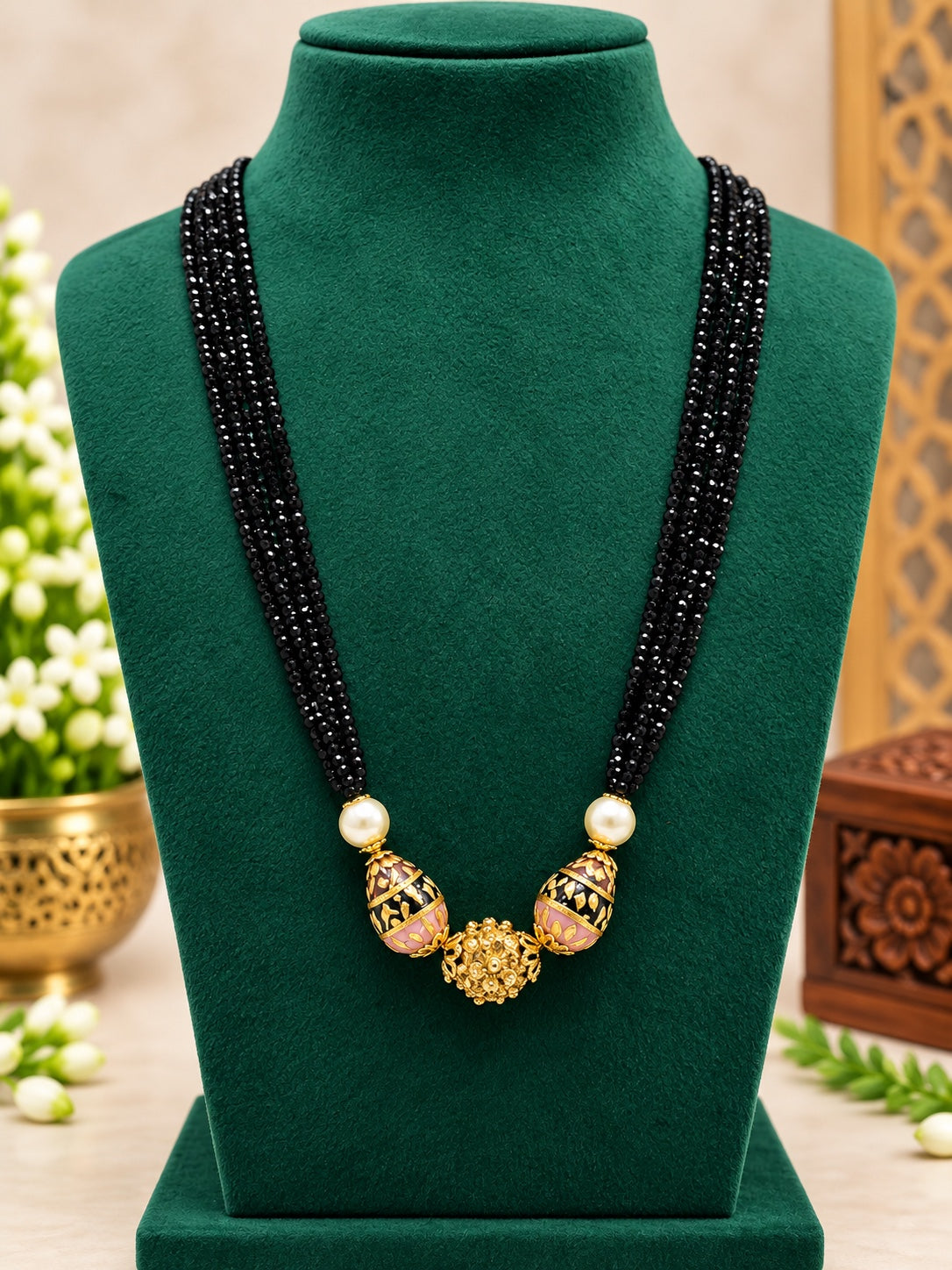 Meena kari black beads premium 💓🧿🌟