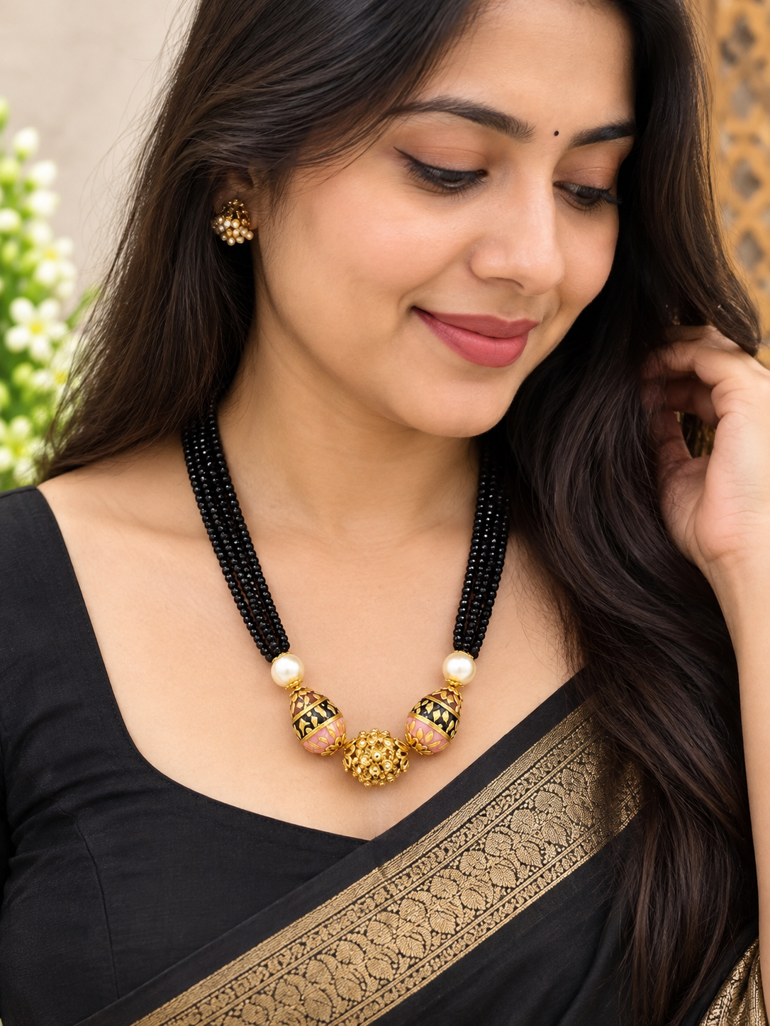 Meena kari black beads premium 💓🧿🌟