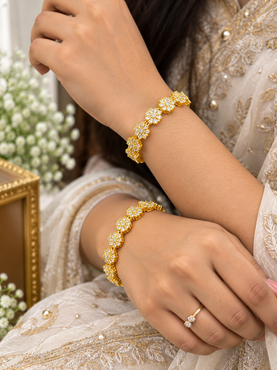 🤩🧿Premium cz white stone bangles ✨🥰