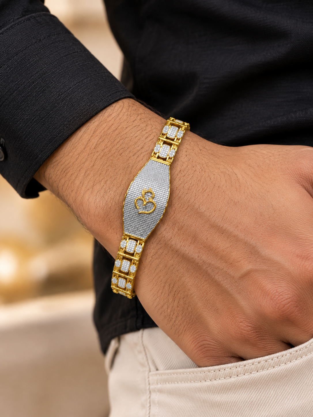 😎✨Men’s premium GJ & gold bracelet 🥰🤩