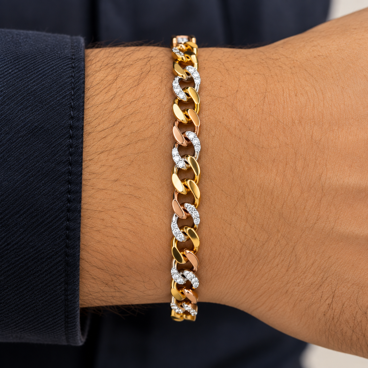 🤩🤗Men’s premium rose gold and GJ stone bracelet ✨🧿