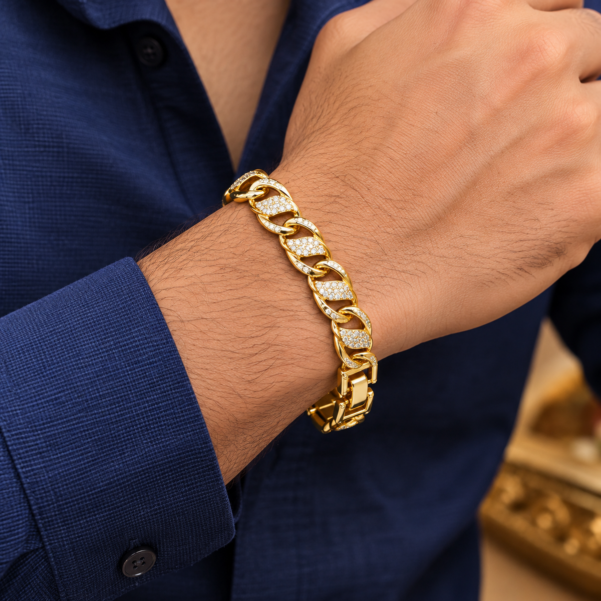 😍🧿Men’s premium rose gold and stone bracelet 😎🤩