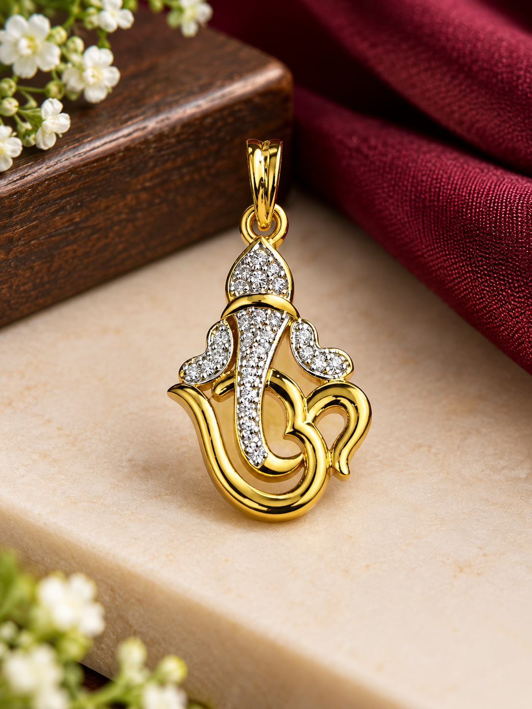 Divine Ganesha Diamond Pendant ✨