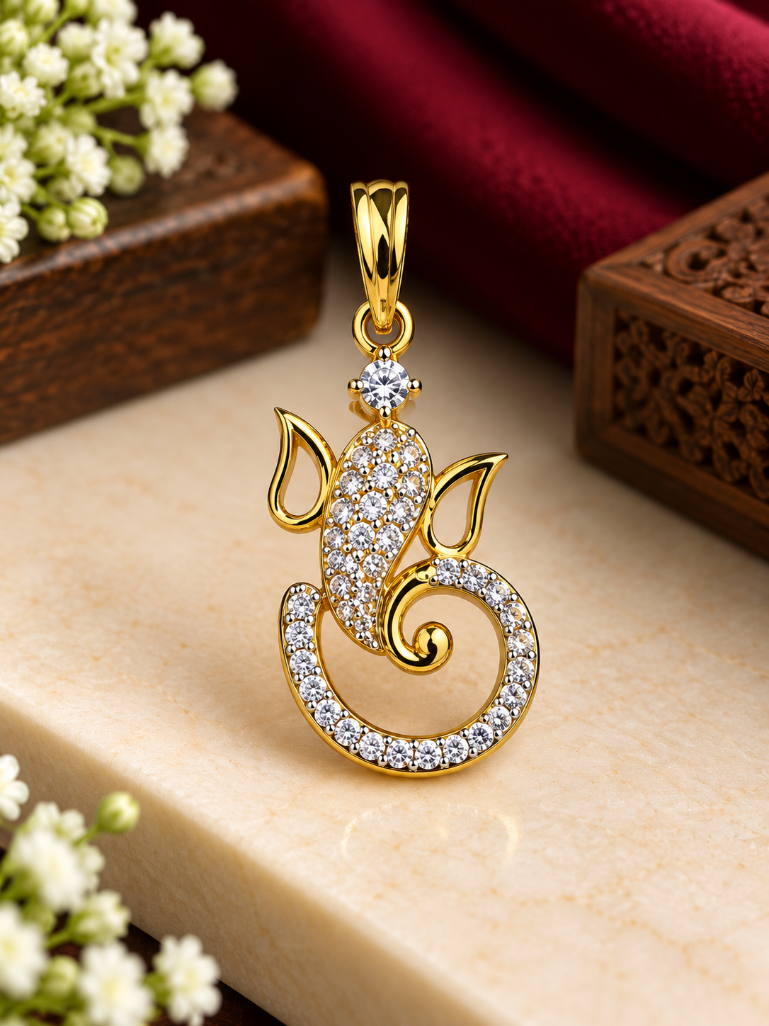 Divine Ganesha Diamond Pendant ✨