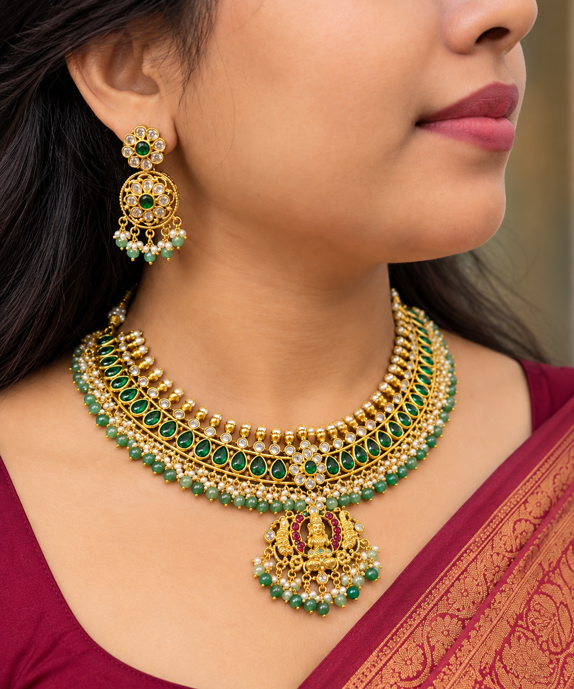 Elegant Green Kemp Choker Set 💚✨