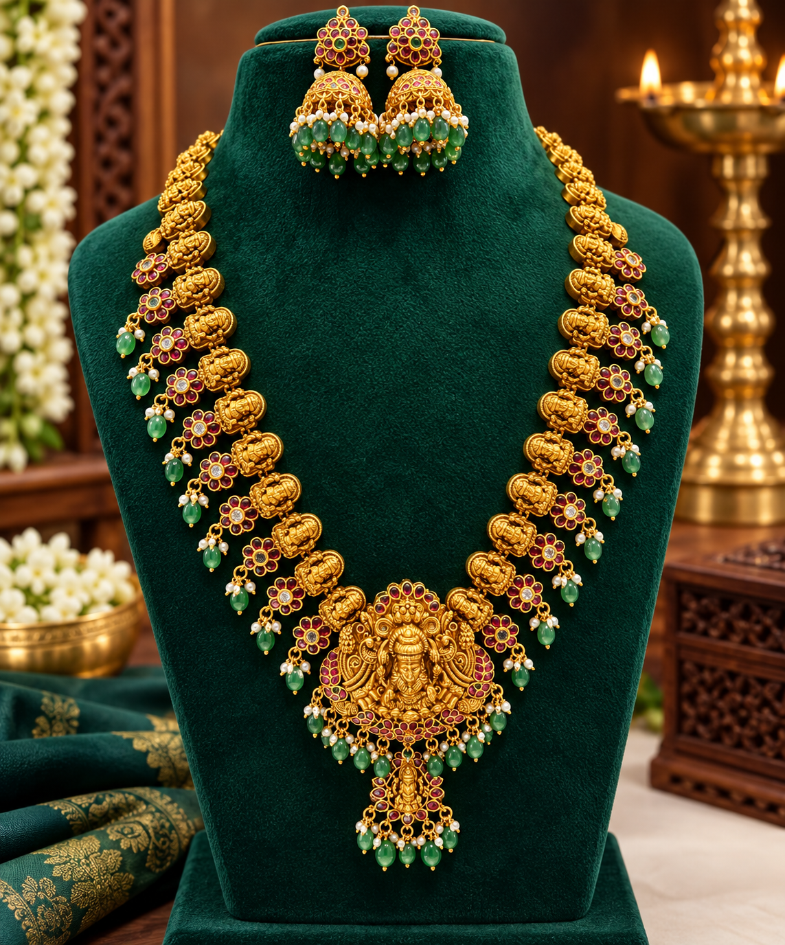 Lakshmi Devi Antique Temple Necklace Set ✨😍