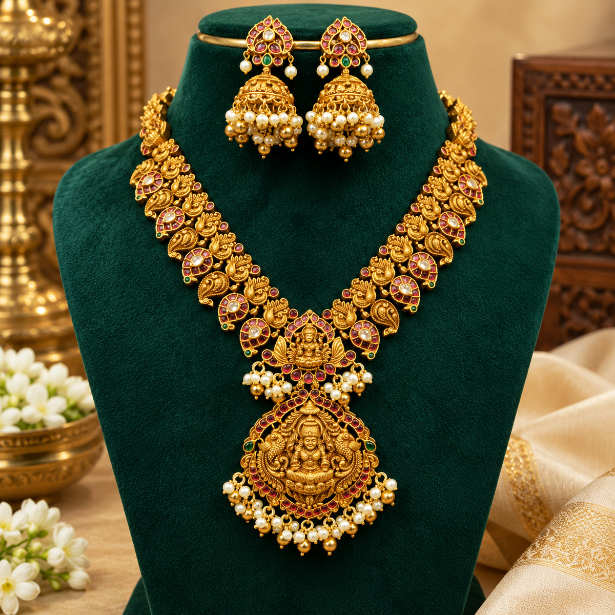 Divine Lakshmi Temple Necklace Set ✨