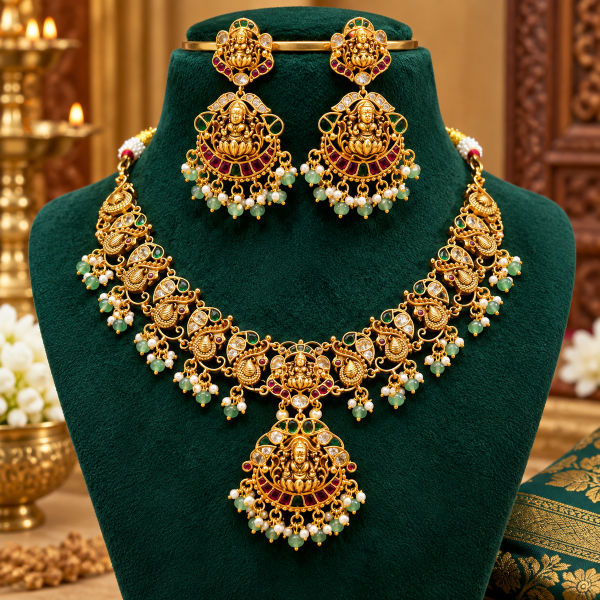 Classic Kundan Touch – Statement Temple Necklace🥰🫶