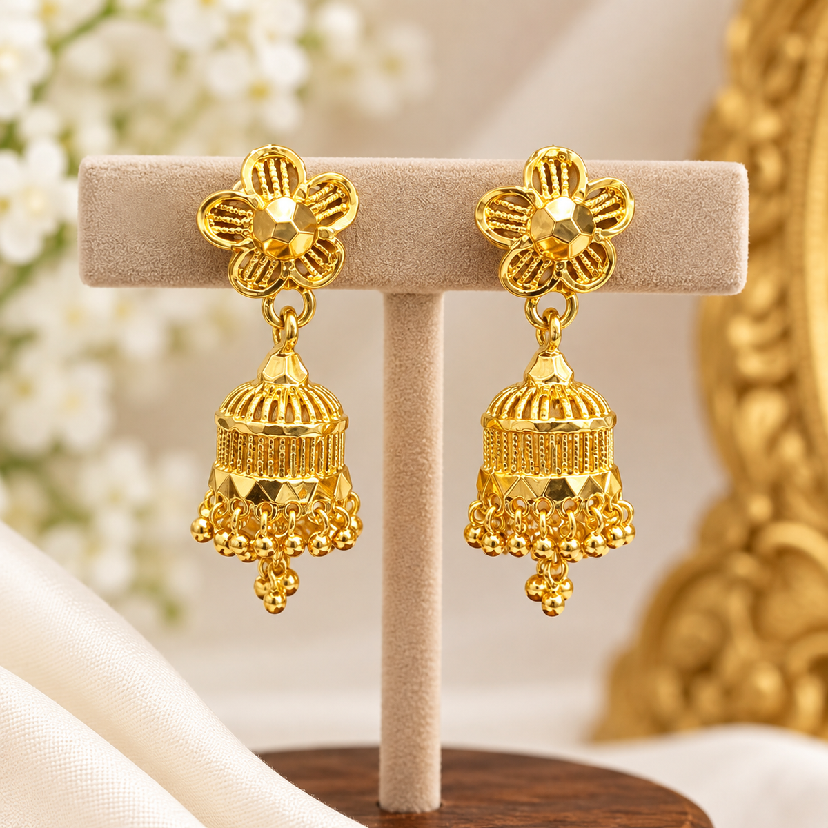 * Royal Bloom Hanging Jhumka Earrings ￼ Penchala earrings ⚡️✨